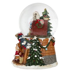 GAEM Фигурка декоративная "Дед Мороз" в стекл шаре (муз, вьюга, ААх3,н/п), D 9.5 см, L12 W12 H16 см