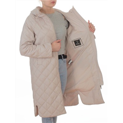 9610 BEIGE Куртка стеганная демисезонная женская (100 гр. холлофайбер)