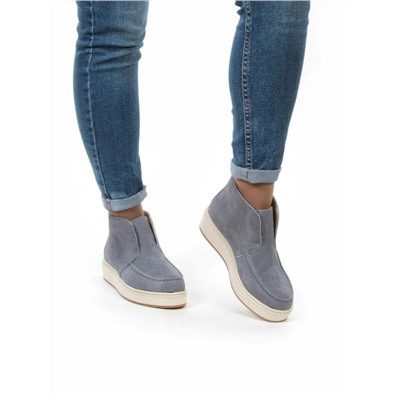 01-5173-6 GRAY/BLUE Ботинки демисезонные (натуральная замша, байка)