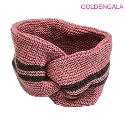 Повязка теплая вязанная на голову ширина 12 см Арт 1 тип 4