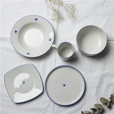 Тарелка керамическая плоская «Ласточка», 20 см, Dolce Ceramo