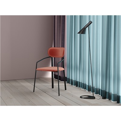 Стул Ror, Round, велюр, черный/темно-красный