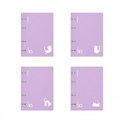Тетрадь на кольцах, 100 листов в клетку, ErichKrause IQ FineLine Brave cats, пластиковая обложка, блок офсет 100% белизна, МИКС