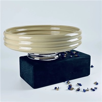 163-068 Фруктовница 26см на ножке MULTICOLOR в под.уп.(х8)Фарфор