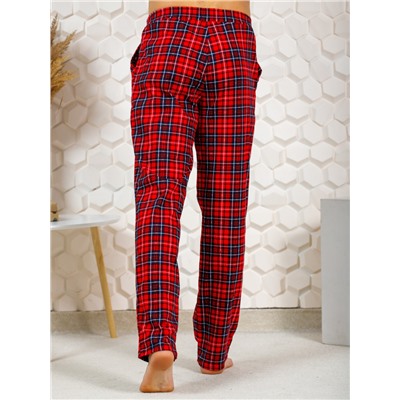 М43 Брюки клетка красный Свт