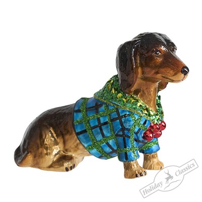 Такса в синем костюмчике (стекло) 5х2,5х15,5 см