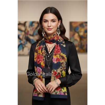 Шарф шифоновый с цветочным принтом Арт 0981/18