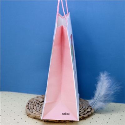 Пакет подарочный (S) «Rainbow happy», white (21*25.5*10)