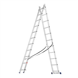 Лестница, 2 х 11 ступеней, алюминиевая, двухсекционная, Сибртех