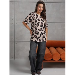 Футболка "Пятна" корич женская