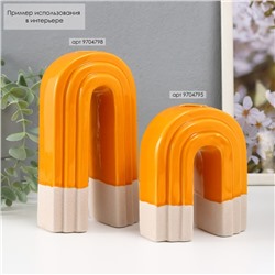Подсвечник на 1 свечу «Скара», песочно-оранжевый, 10.3×6.2×18 см