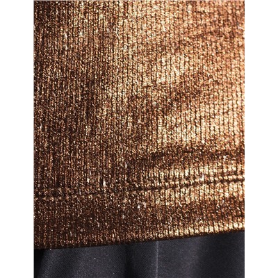 Топ в рубчик с широкими лямками с матовым покрытием металлик из хлопка с эластаном