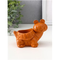 Фигура с подставкой для мелочей «Черепаха», 7.5×10×6 см, красная глина