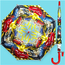 Зонт-трость для мальчика с мультгероями полуавтомат Арт 001/3