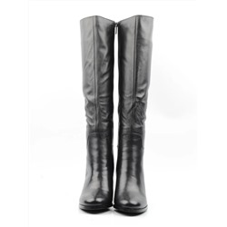 02-K83-D1 BLACK Сапоги зимние женские (натуральная кожа, натуральный мех (еврозима))