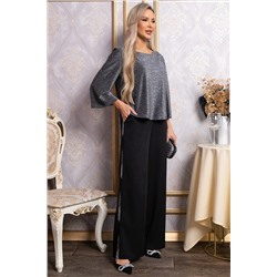 Брюки палаццо Полианна (черные/серебро) Б14828-8М