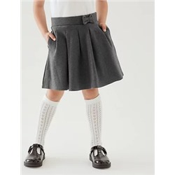 Girls' Cotton Pleated School Skirt (2-14 Yrs)