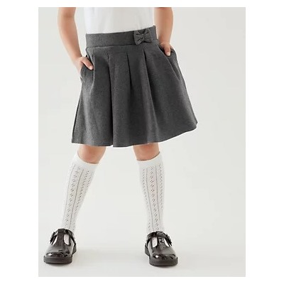 Girls' Cotton Pleated School Skirt (2-14 Yrs)