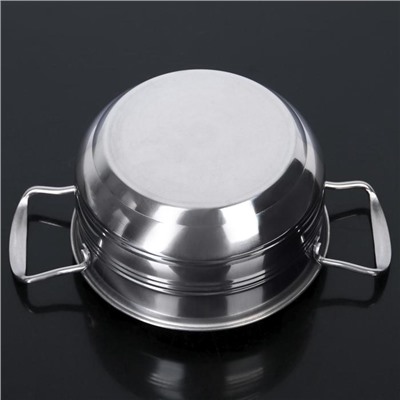 Набор кастрюль «Ясмин», 4 шт.: 2 л, 2.7 л, 3.5 л, 4.5 л, d=17/19/21/23 см, индукция, нержавеющая сталь