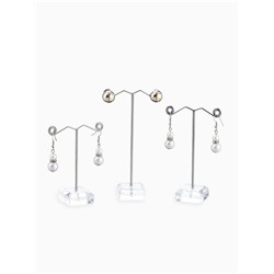 Подставка под серьги QF «Акрил», набор 3 шт., h=8, 10, 12 см, прозрачная