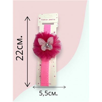 Ободок-повязка детская с бабочкой Арт ОБ8А тип 6