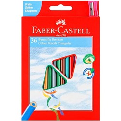 Карандаши цветные Faber-Castell "Ecopen" 36цв., трехгран., заточен., картон, европодвес, с точилкой