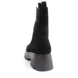 04-M2-1376 BLACK Ботинки зимние женские (натуральная замша, натуральный мех)