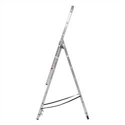 Лестница, 3 х 7 ступеней, алюминиевая, трехсекционная, Сибртех