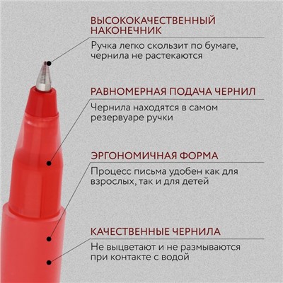 Ручка гелевая красная объемная паста 0.5 мм ArtFox