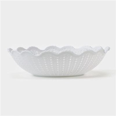 Ваза для хлеба и фруктов «Вязание», 18×4.5 см, рисунок МИКС, белая