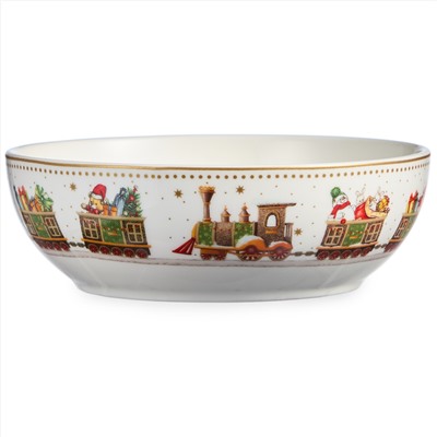 НАБОР ПОСУДЫ LEFARD "C НОВЫМ ГОДОМ" 3 ПР.: САЛАТНИК 800 МЛ, ТАРЕЛКА 19 СМ, КРУЖКА 400 МЛ (КОР=8НАБ.)