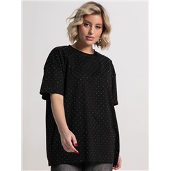 Футболка Ия (черная/стразы) Б15236-4М