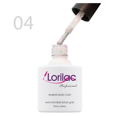 Каучуковая база для гель-лака с поталью Lorilac № 4 10 ml