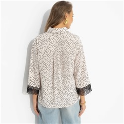 Рубашка комбинированная с кружевом, Работаю красиво (оригинал)