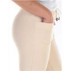 QB-83 BEIGE Брюки спортивные женские (95% хлопок, 5% стрейч) P&S