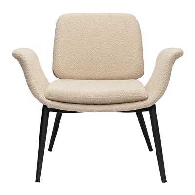 Лаунж-кресло Hilde, букле, серо-бежевое