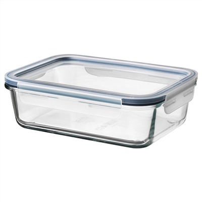 IKEA 365+, Vorratsbehälter mit Deckel, rechteckig Glas/Kunststoff,, 1.0 l