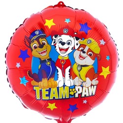 Шар фольгированный "Team Paw", Paw Patrol
