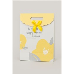 Пакет подарочный (XS) "Pastel flower", yellow (16.5*12.5*6)