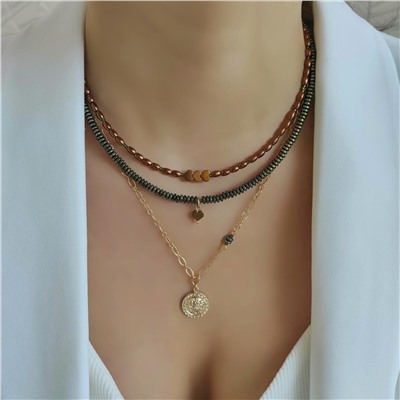 Сет зелёные и коричневые оттенки гематита