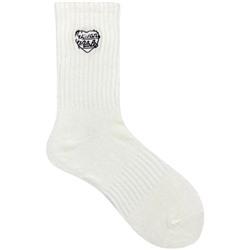 Cotton colored socks for men and women, Japanese version, with embroidery, mid length