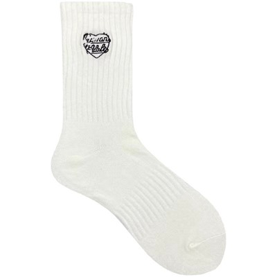 Cotton colored socks for men and women, Japanese version, with embroidery, mid length