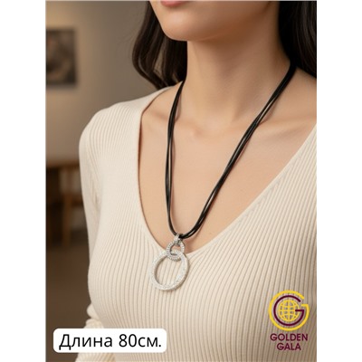 Кулон на кожаном шнурке "Женская грация" Арт КШ2130/03