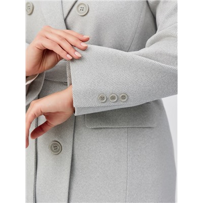 Пальто женское демисезонное 26897 (сильвер/ёлочка)