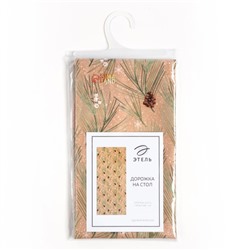 Дорожка на стол новогодняя Этель Spruce branches 30×70см, 100% хлопок, саржа 190 г/м², бежевая