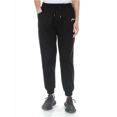 M029 BLACK Брюки спортивные утепленные женские (85% хлопок, 10% полиэстер, 5% спандекс)