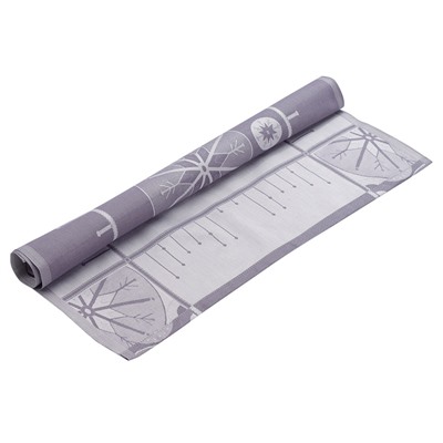 Салфетка из хлопка фиолетово-серого цвета с рисунком Ледяные узоры, New Year Essential, 53х53см