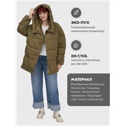 Куртка зимняя женская с капюшоном модная горчичного цвета 7651G