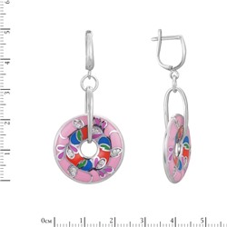 Серьги с эмалью и фианитами ТДСП.488ЭМ1.45-1