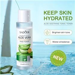 Тонер для лица увлажняющий с алоэ вера SADOER Aloe Vera Hydrate Soothing Face Toner, 120 мл